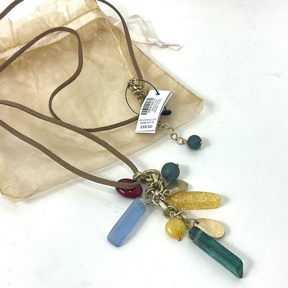 Chico’s Long Pendant Cluster Necklace New With Tags
